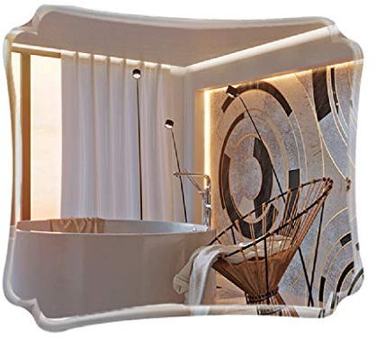specchio da Bagno Senza Cornice Bagno antiappannamento Pastorale Bagno Toilette Argento HD/Antiappannamento Protezione antideflagrante/Sette Strati