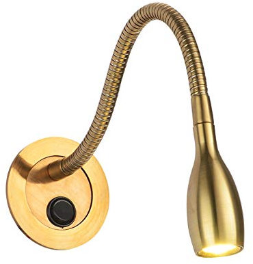 Moderne LED Applique Laiton Lampe Murale Liseuse au Bras Flexible Interrupteur Chambre Lampe Chevet Chambre Étude Salon Couloirs Salle à Manger Boutique Décoration Luminaire Intérieur,d'or