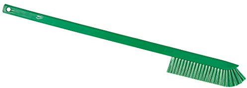 Vikan 41972 Ultra-Slim Cleaning Brush with Long Handle, 600 mm, Medium, Green