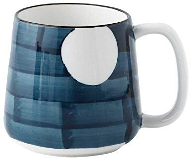 SLW Tazza in Ceramica Dipinta a Mano Tazza d'Acqua Sottosmalto Piccola Fresca Grande capacità Colazione Cup Foglia Bianca