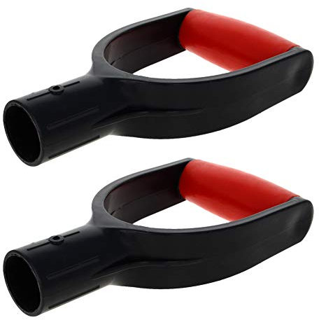 MroMax 2Pcs Shovel D Grip Handle, 1-1/4 Inner Diameter 32mm PVC Spade Snow Shovel Replacement Handle Garden Accessories for Digging Raking Tool