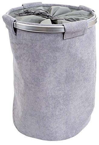 Wäschesammler HWC-C34, Laundry Wäschekorb Wäschebox Wäschesack Wäschebehälter mit Netz, 55x39cm 65l - cord grau