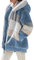 ABINGOO Manteaux Polaire Zippée pour Femme Mode en Peluche à Capuche Épaissir Blouson Chaud Hiver Décontractée Doux Ample Veste(Bleu,L)