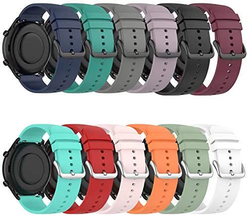 Tyogeephy Souple Silicone Bracelet Compatible avec Amazfit GTR 3/ GTR 3 Pro/GTR 47mm/ GTR 2/ GTR 2e/ Stratos 3, Yamay SW022, Sport Bracelet Remplacement Bracelet pour Femmes Hommes