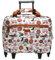 MISAKO Catflor Rollkoffer mit Aufdruck - Tragbarer Laptop-Trolley mit Rollen - Reisekoffer mit Laptop- und Dokumentenfach Catflor Beige 39 X 44 X 15 cm