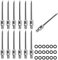 HERZWILD dartspitzen 12 pcs Dart gummiring - stahlspitzen metallspitzen f. steeldart (Silber-Silber)