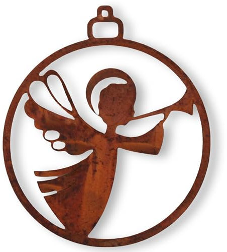 Rostikal Edelrost Christbaumschmuck Engel 7 cm Rost Deko für Garten Zimmer Deko Wohnzimmer