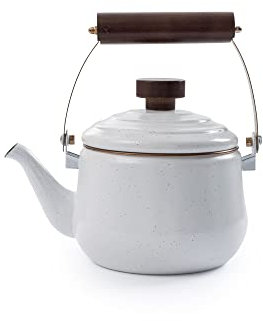 Barebones Living Enamel Teapot Eggshell
