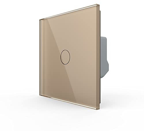 Livolo dimmbarer Wechselschalter/Kreuzschalter Dimmer Lichtschalter Wandschalter LED UP mit Glasblende in Gold
