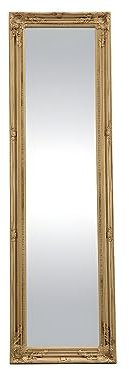 Vente-unique - Miroir sur Pied en Bois d'eucalyptus - L. 50 x H. 170 cm - Doré - Honore
