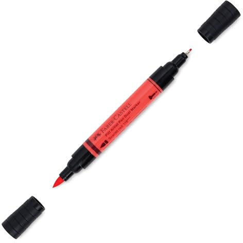Faber-Castell Art & Graphic Pitt Artist Pen Dual Marker India Ink, Scarlet Red, Single Pitt Pen, For Art, Craft, Drawing, Skizzing, Home, School, Uni, Coloring