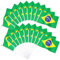 JUNEBRUSHS Lot de 20 mini drapeaux du Brésil, 14 x 21 cm, mini drapeaux à main pour carnaval, décorations nationales 2025 (drapeaux du Brésil)