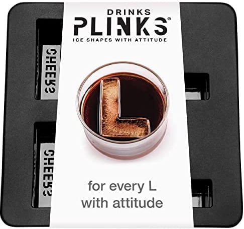 DRINKSPLINKS Silicone Ice Cube Mold Tray - Custom Letter L. Personalized Monogram Big Ice Cube Molds for Whiskey, Bourbon, Cocktails, and Customized Gifts with Initials. Alphabet Mold for Every Name.