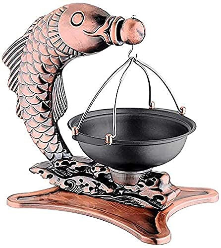 Chafing Dishes & Speisenwärmer, Hot Pot Cooker, Mandarin Pot, Kitchen Cooking Tool, Copper Hot Pot Shabu-Shabu, Carp Cast Iron Furnace Slow Cooker Dry Boiler (Size : 24CM)