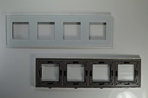 ERKMAN Rahmen Glasrahmen fach 4 Panel oder wand Wandlichtschalter und Steckdosen Weiß 299 mm