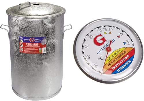 GUILLOUARD 011700 Stérilisateur à Bocaux de Conserve & 12661 - Thermometre pour sterilisateur 100øc 1 - Pack