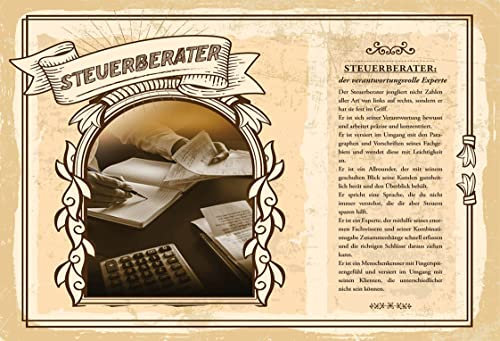 Blechschild 20x30 cm Beruf Steuerberater im Retro Nostalgie Design