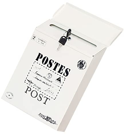 YARNOW Antiker Briefkasten Für Wandmontage Vintage Postkasten Mit Einfacher Farbgestaltung Für Garten Und Außenbereich Wetterfest Und Langlebig Ausreichend Platz Für Briefe Und