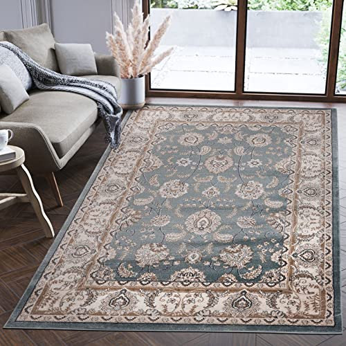 Mazovia Orientalisch Teppich - Traditioneller Teppich für Wohnzimmer, Esszimmer - Orient Teppiche Ornament - ÖKO-TEX Wohnzimmerteppich Blau - 200 x 300 cm