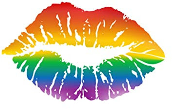 LGBT Rainbow Lips Iron on Transfers for Fabrics Happy Gay Pride LGBTQ Kiss