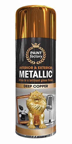 Z&A Metallic Deep Copper Spray 400ml - Quick Drying Effective Brilliant Gloss Finish - Multipurpose Interior & Exterior Paint For Bright Coating - For Metal, Plastic, Wood, Glass & Ceramic (3)