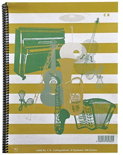Star Notenschreibpapiere Notenheft-Collegeblock DIN A4 8 Systeme - Notenblock