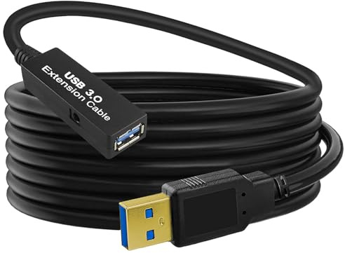 Cable de extensión USB 3.0 activo de 25 pies, cable de extensión USB 3.0 A-macho A hembra, con amplificadores de señal de chipset de expansión, compatible con Oculus Quest 3, VR, Xbox, PS4, cámara web