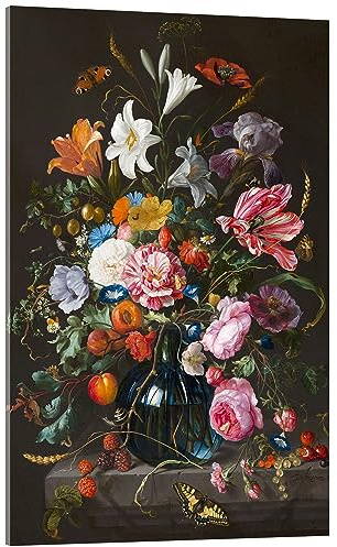 Posterlounge Vase mit Blumen Acrylglasbild von Jan Davidsz de Heem 70 x 100 cm Wandbilder Wanddeko