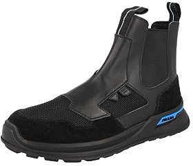 Prada Herren Schwarz Leder High-Top Sneaker 2TG139 41 EU / 7 UK