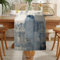 LOZULO Tischläufer Modern Blau Läufer Tisch Boho Leinen Tischläufer Abwaschbar Landhausstil Table Runner Party Tischdeko Outdoor Wetterfest Tischläufer 40x140 für Couchtisch