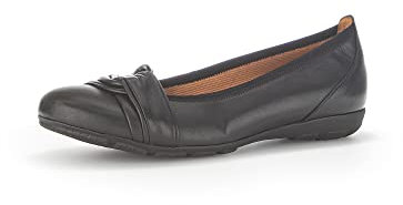 Gabor Damen Klassische Ballerinas, Frauen Flats,Ballet-Flats,Ausgehschuhe,Abendschuhe,Slip-ons,klassisch elegant,Pumps,schwarz,40.5 EU / 7 UK