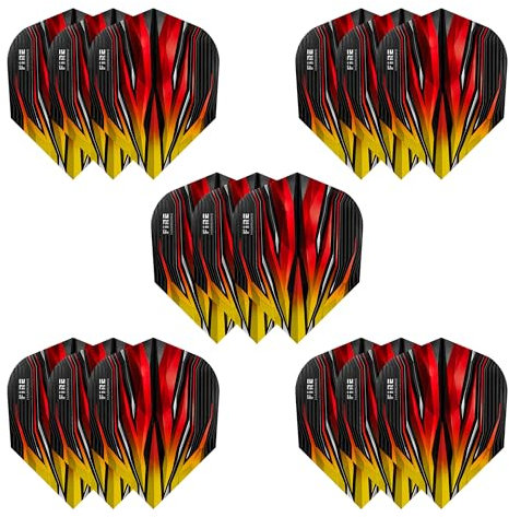 Harrows Fire Dart Flights, 5 x Sets Darts Flights (15 Flights insgesamt) I 100 Mikron Dart Flights I Premium Extra Strong Made in UK I Professionelles Dartzubehör I Gelbe Dart-Flights