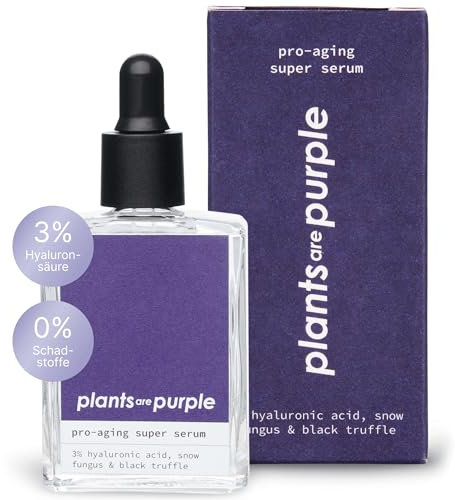 Pro-Aging Serum - Natürliches Anti-Aging Gesichtsserum mit Hyaluronsäure + Vitamin C | Für alle Hauttypen | Vegane Naturkosmetik ohne Zusatzstoffe | Hyaluron Serum Plants Are Purple (2er Pack)
