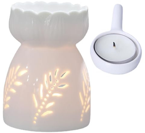 Réchaud à huiles essentielles, bougeoir en céramique, brûleur à huile essentielle en céramique, brûleur d'huiles essentielles pour le salon, le bureau