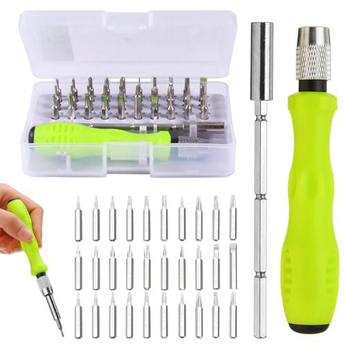 32 in 1 Precision Screwdriver Tool Set, Screwdriver Set with Non-Slip Handle, Repair Tool Kit Screw Driver Accessory with Adjustable Pole for Electronics, Laptop, PC, Mobile Phone,Mac, Glasses