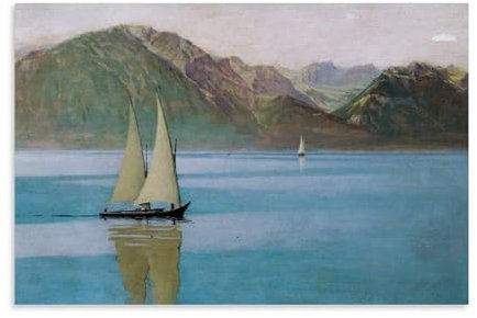 JUYOZ Felix Vallotton Malerwerke, Boot am Genfer See, Poster, Heimdekoration, Wandkunst, zum Aufhängen, Bild, Druck, Schlafzimmer, dekorative Gemälde, Raum, ästhetisch, 50 x 75 cm