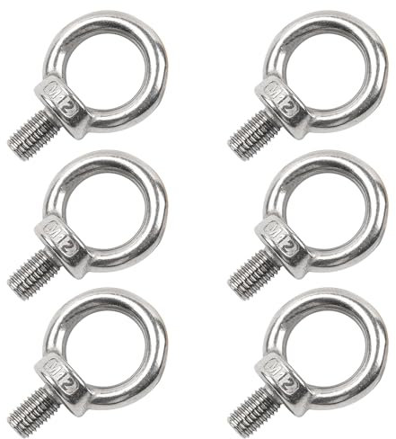 Sgehai 6 Boulons à Œillet M12, Acier Inoxydable 304, Boulon à Anneau, Anneaux à Vis, Filetés Mâles, Pour Fixation et Suspension