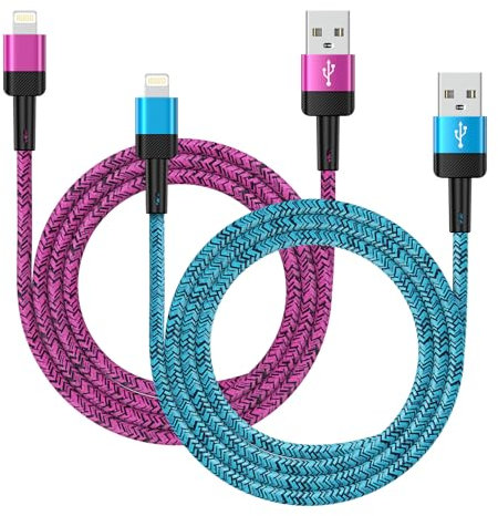 kigpozi iPhone Charger Cable,[2Pack 1.83M /2.75M] A-pple Charger Nylon Braided Cable 2.4A Fast iPhone Charging Lead for iPhone 14 13 12 11 Pro Max XR XS X 8 7 6s Plus 5s SE