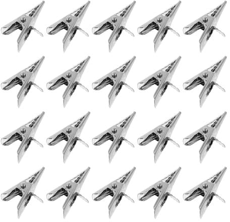 100 StüCk Metall Krokodilklemmen Mit Legierungsbeschichtung 3X1.2Cm FüR Weihnachtsdekoration Mehrzweckklammern FüR Weihnachtsbaum Girlanden Und DIY Bastelprojekte