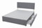 Panana Grey Divan Double Bed Linen Fabric Divan Bed Frame With/without Headboard Storage Drawers (with Headboard, 2 Side Drawers, 5FT King)