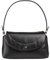 DUDU kleine Gesteppte Damen Umhängetasche, Gesteppte Handtasche mit abnehmbaren Schulterriemen und Flap, aus weichem Leder Schwarz Rose