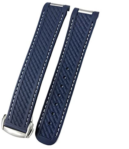 CWZZWS 20mm Rubber Silicone Watch Strap Fit For Omega Moon Watch Speedmaster AT150 Seamaster 300 Steel Buckle Watchband Bracelets Rose Gold Buckle