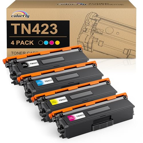 colorfly TN423 Tonerkartusche Kompatibel mit Brother TN-423 TN-421 Toner für Brother MFC-L8690CDW HL-L8260CDW HL-L8360CDW MFC-L8900CDW DCP-L8410CDW DCP-L8410CDN (Schwarz Cyan Gelb Magenta, 4er Pack)