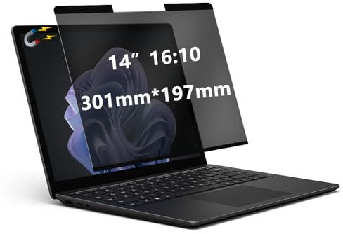 HaruYo Magnétique Filtre de Confidentialité Compatible avec 14 Pouces, Amovible Protection Ecran, Film Anti Regard/Filtre Lumière Bleue (16:10 301 mm x 197 mm)