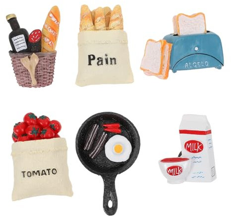 FELTECHELECTR Kühlschrankmagnet Aufkleber 6 Stücke Cartoon Frühstücksform Magnetische Kühlschrank Dekoration für Küche und Zuhause