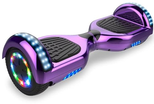 Hoverboards 6,5 Zoll Skateboard Kinder und Jugendliche Hoverboards mit Bluetooth - Led Licht Segway mit Leistungsstarkem Motor Geschenk für Kinder, Farbe: Lila