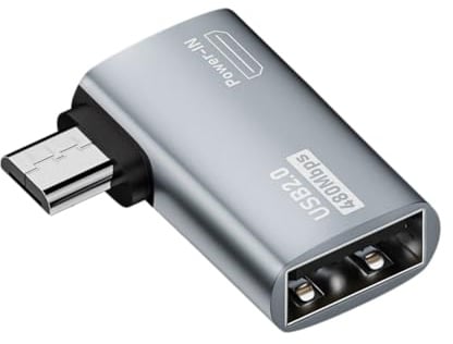 Orolotay 4K-OTG-Stromversorgung, Micro-USB auf USB mit Winkeldesign. Geeignet für Tablet, TV (Links)