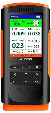 Luftqualität Messgerät, CO2-Messgerät, Analysator, Formaldehyd-Detektor, Luftqualitätsmonitor, PM 2,5, tragbares Display, Luftschadstoffe, Familiendekoration, für Home Office Schule Hotel
