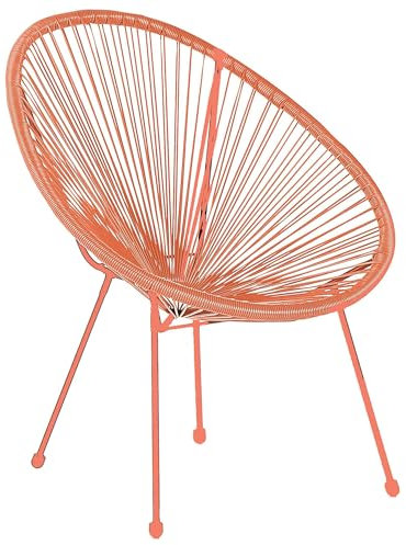 BERARDI | Sedia lounge EGG acapulco da interno e esterno design in polyrattan e struttura in acciaio impermeabile e resistente | Nuova edizione (Terracotta)