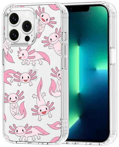 MOSNOVO Custodia iPhone 13 Pro, Cover Trasparente Antiurto in TPU [Protezione da Cadute Militari fino a 2 m] [Tecnologia Anti-Sfogliamento] - Axolotl Rosa